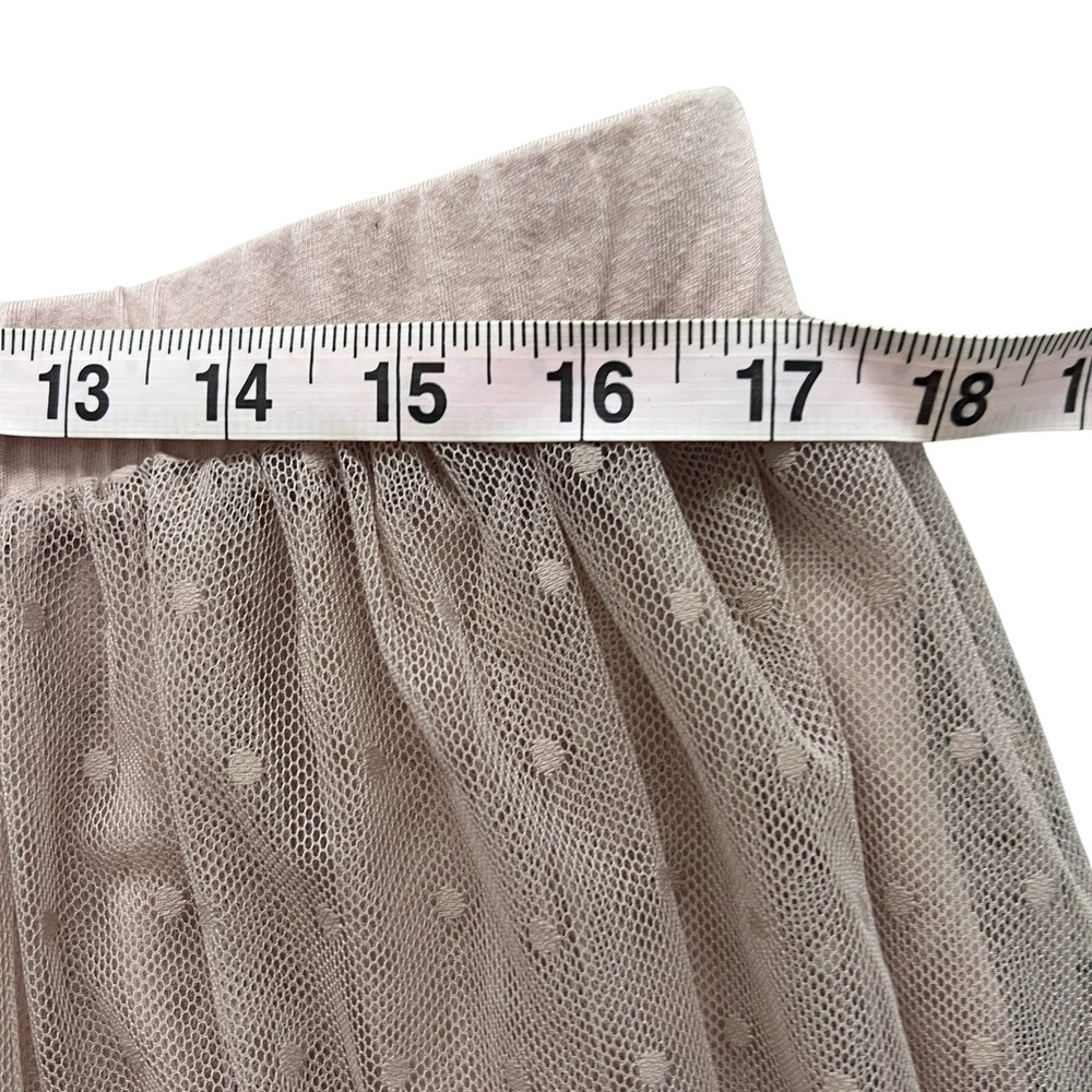 Garnet Hill Women's XL Tulle Skirt Blush‎ Pink Mesh Polka Dot Ballet Fairy - Picture 3 of 8